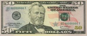 Банкнота США достоинством $50