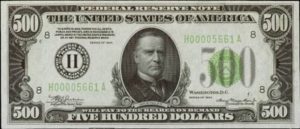 25 Уильям Маккинли $500
