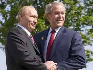  Джордж Буш мл и Владимир Путин